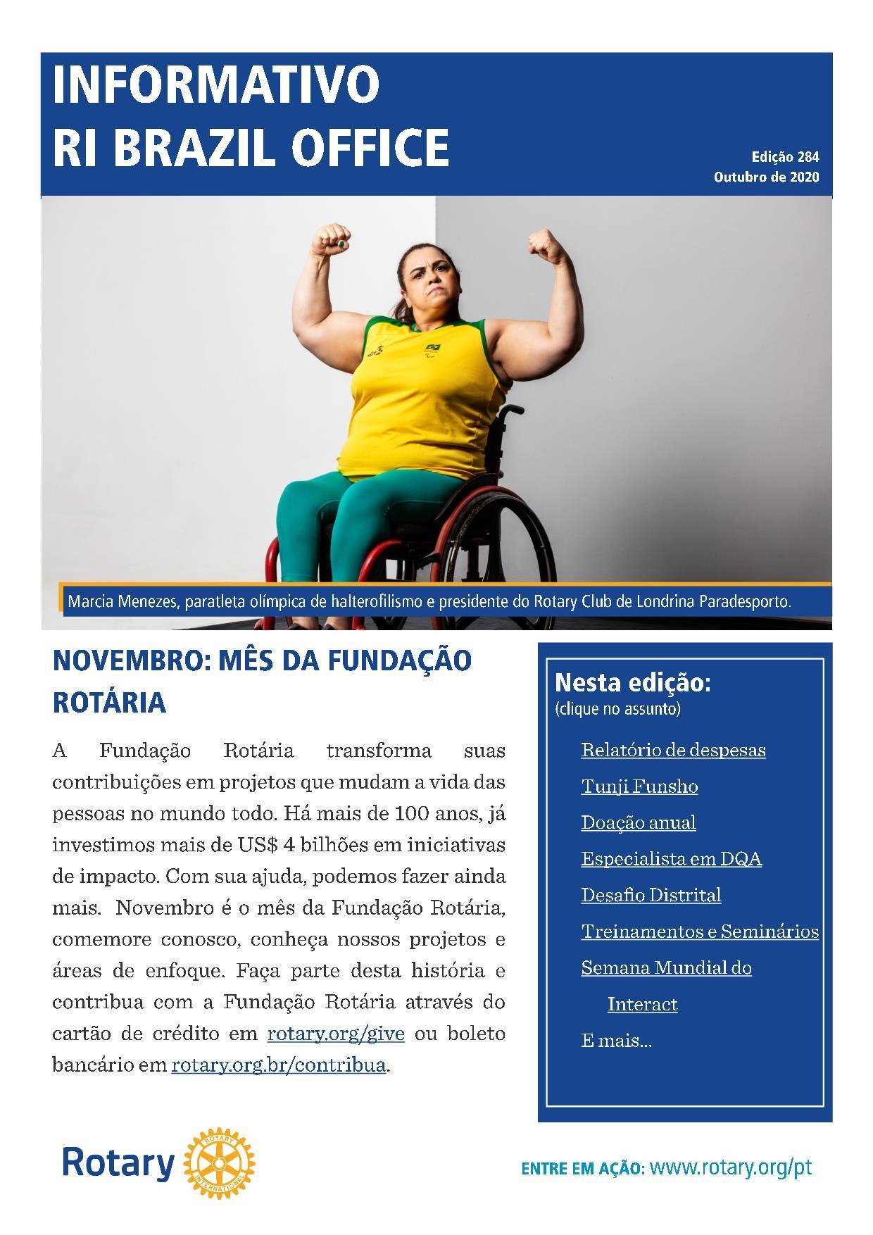 INFORMATIVO ROTÁRIO RI BRAZIL OFFICE Edição 284 – Outubro de 2020