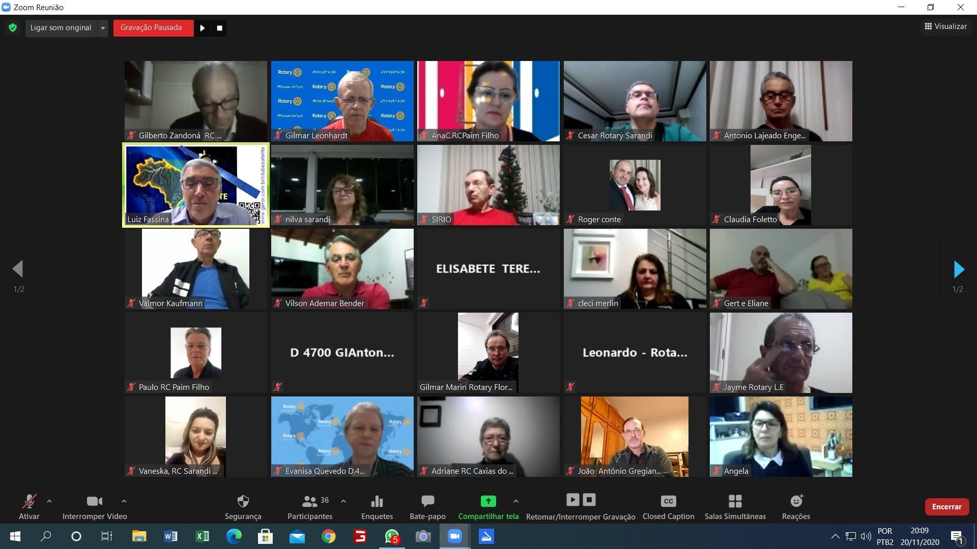 Reunião de treinamento sobre  criação de clubes satélites