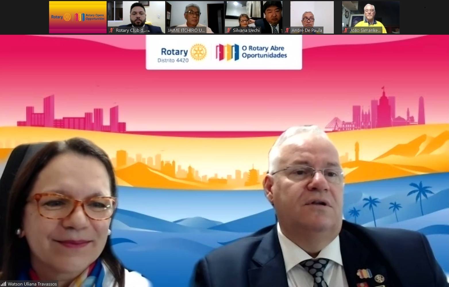 Casal Governador do Distrito 4420 Watson e Maely Travassos  (Foto reprodução: Rotary)