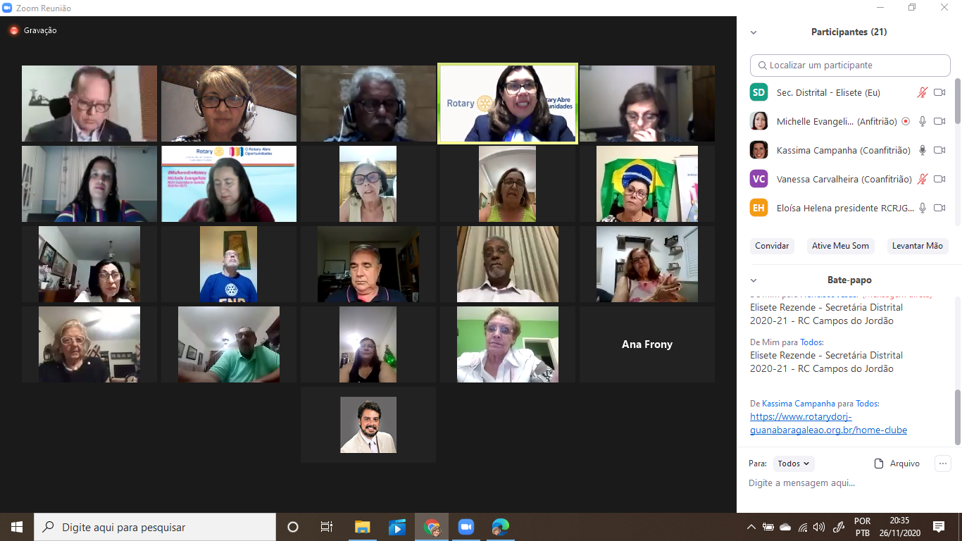 Governadora Kassima em Assembleia no  RC Rio de Janeiro Guanabara Galeão