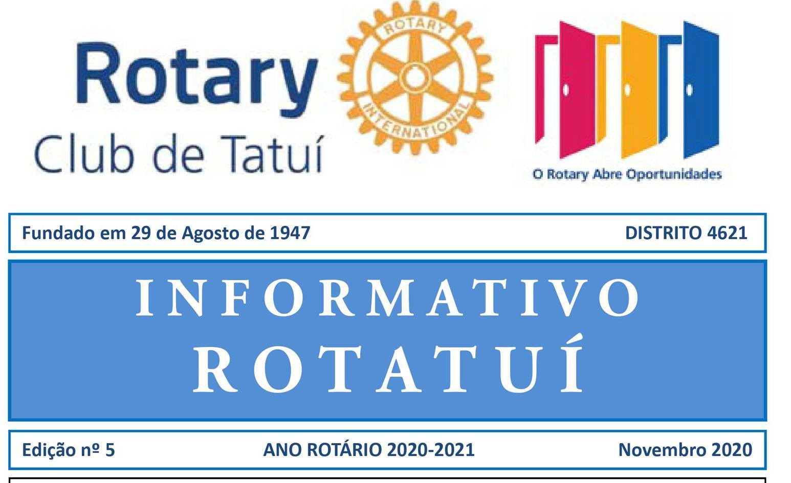 Informativo Rotatuí nº 5 - Novembro - 2020
