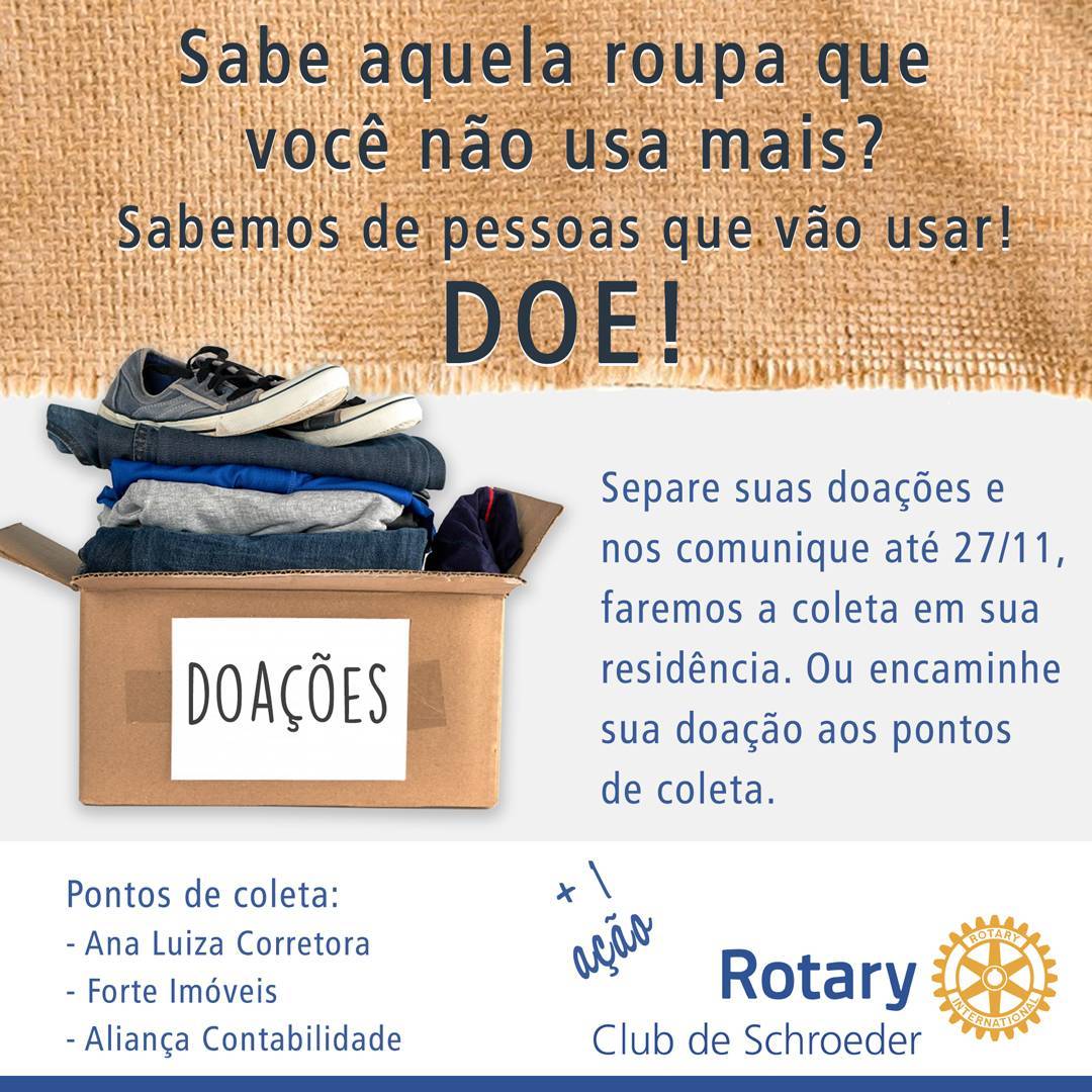 Campanha de arrecadação Rotary Club de Schroeder 2020