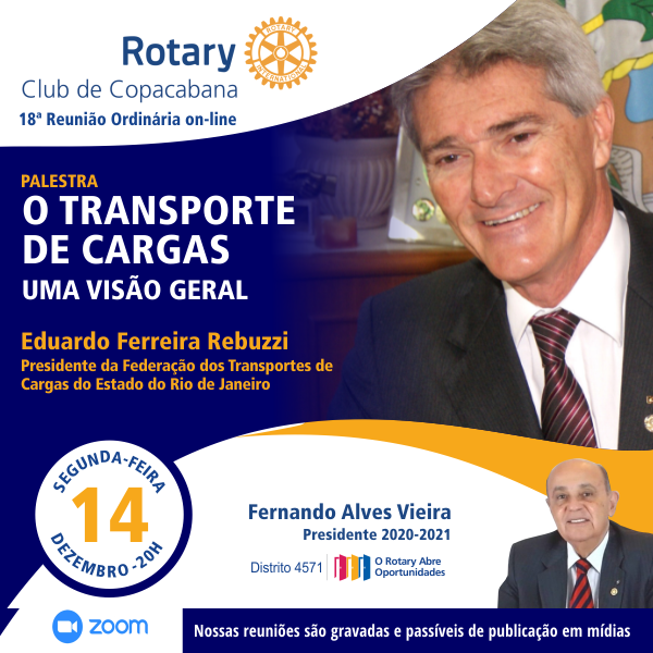 Eduardo Ferreira Rebuzzi, presidente da Federação dos Transportes de Cargas do Estado do Rio de Janeiro