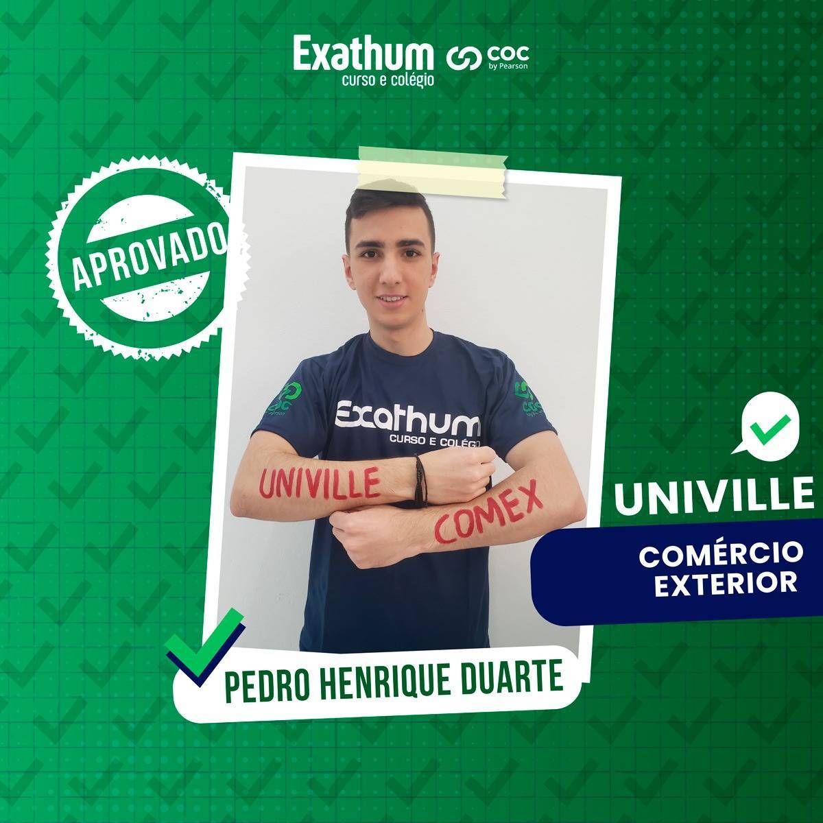 PEDRO HENRIQUE APROVADO EM COMÉRCIO EXTERIOR