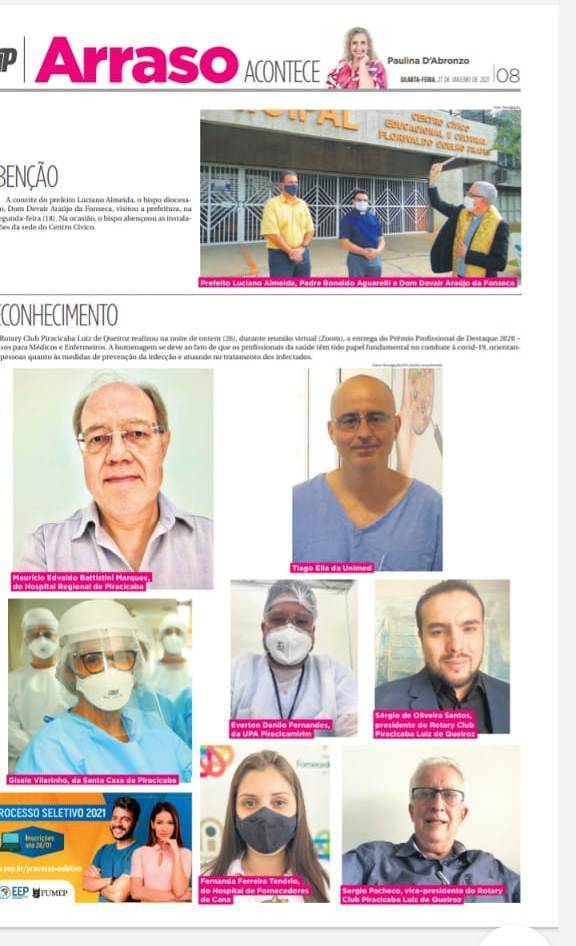 Profissionais homenageados 