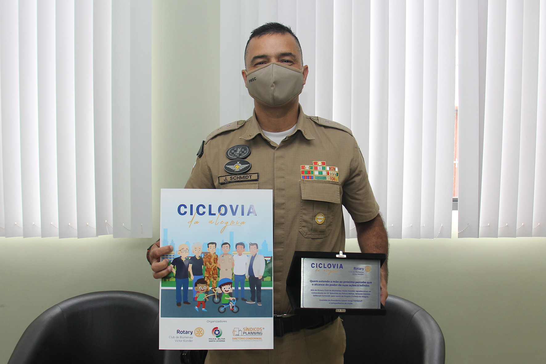 Comandante do 10º Batalhão da Polícia Militar, Tenente Coronel Jefferson Schmidt