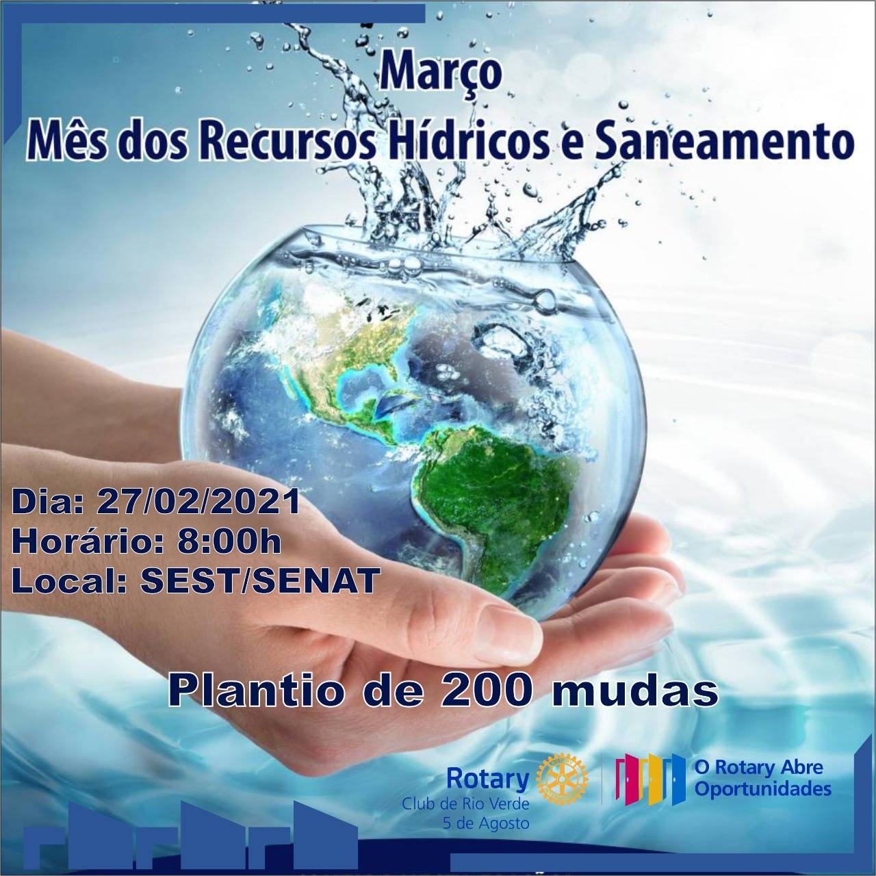 ROTARY 5 DE AGOSTO REALIZA O PLANTIO DE 200 MUDAS DE ÁRVORES NO SEST SENAT DE RIO VERDE