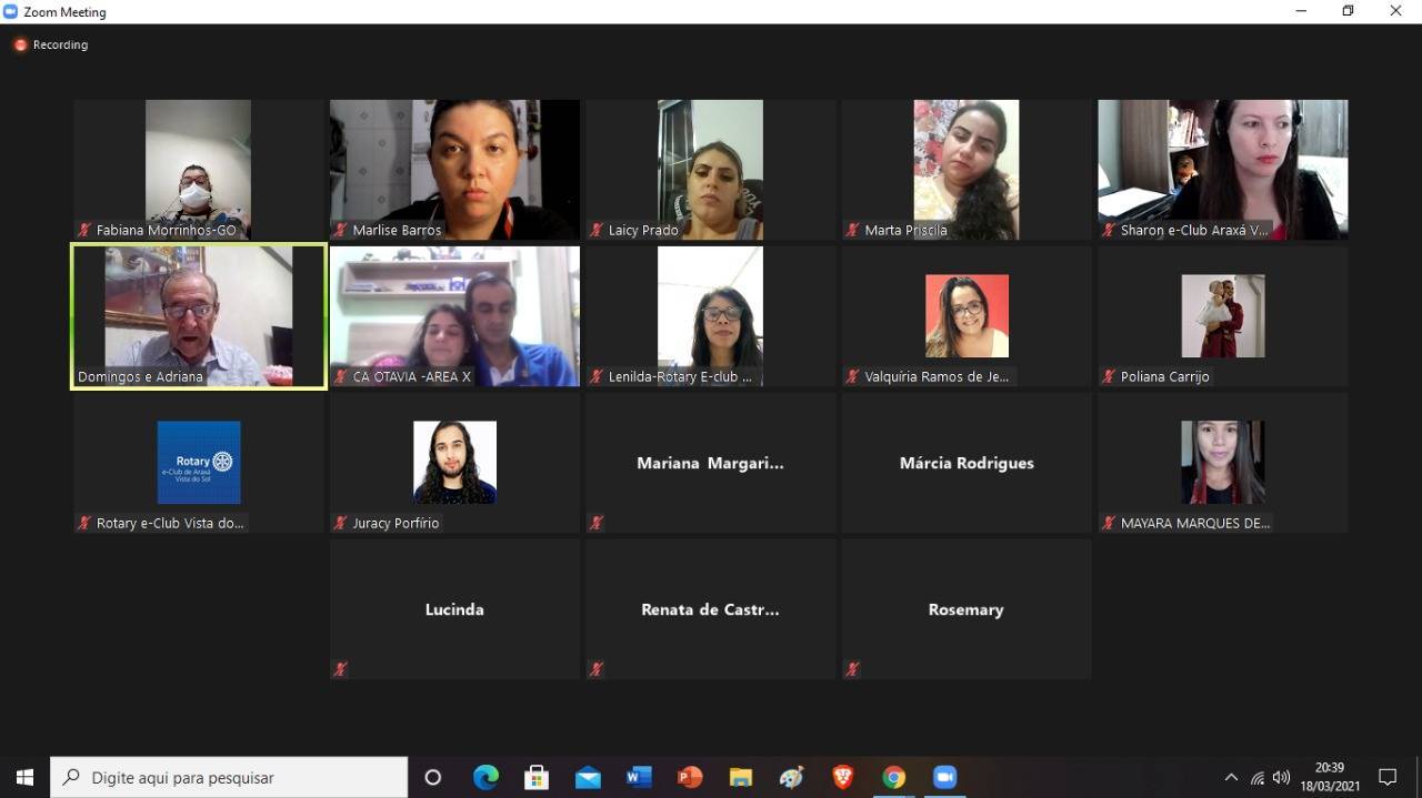 Reunião online pelo zoom para homenagear mulheres que fazem a diferença na sociedade.