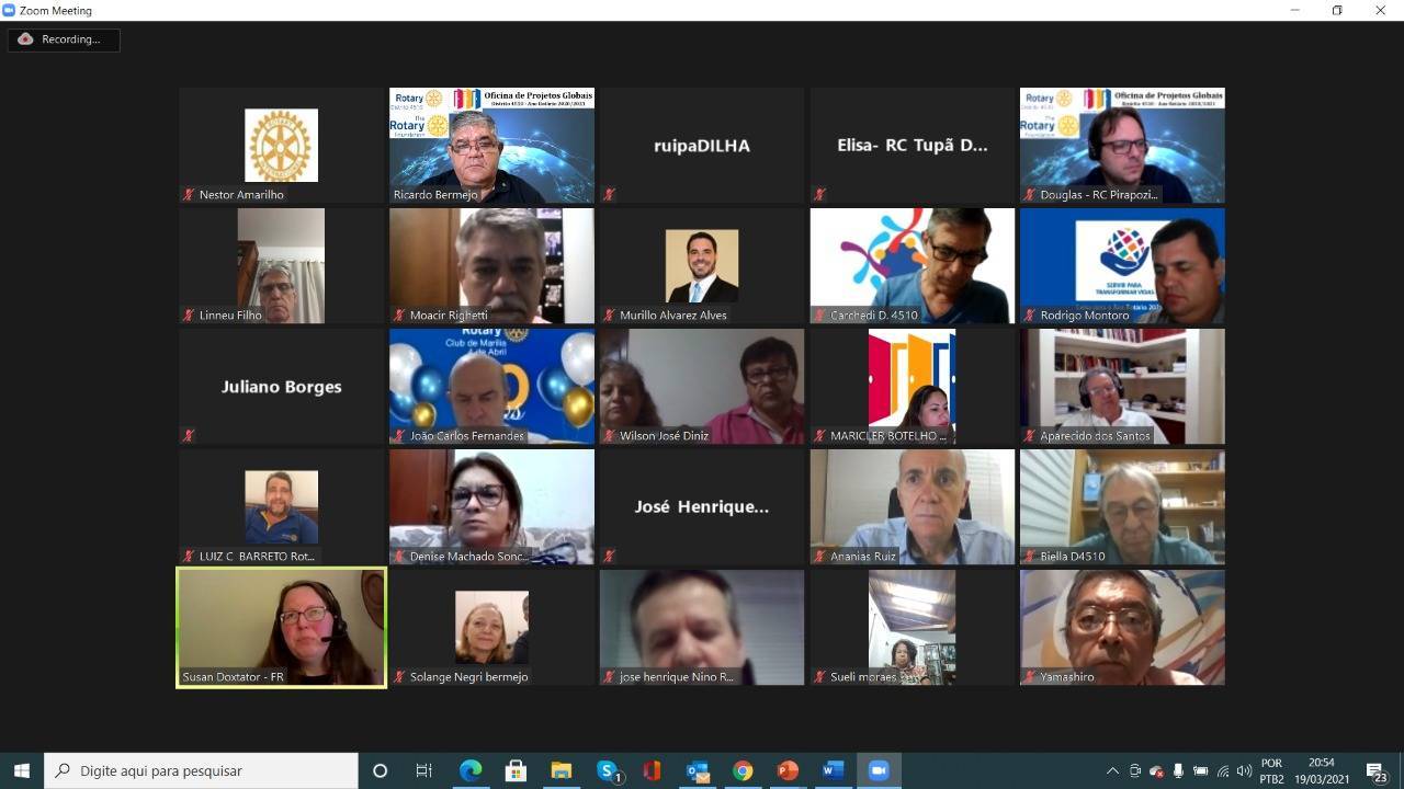 Plenária de participantes da oficina de projetos globais 