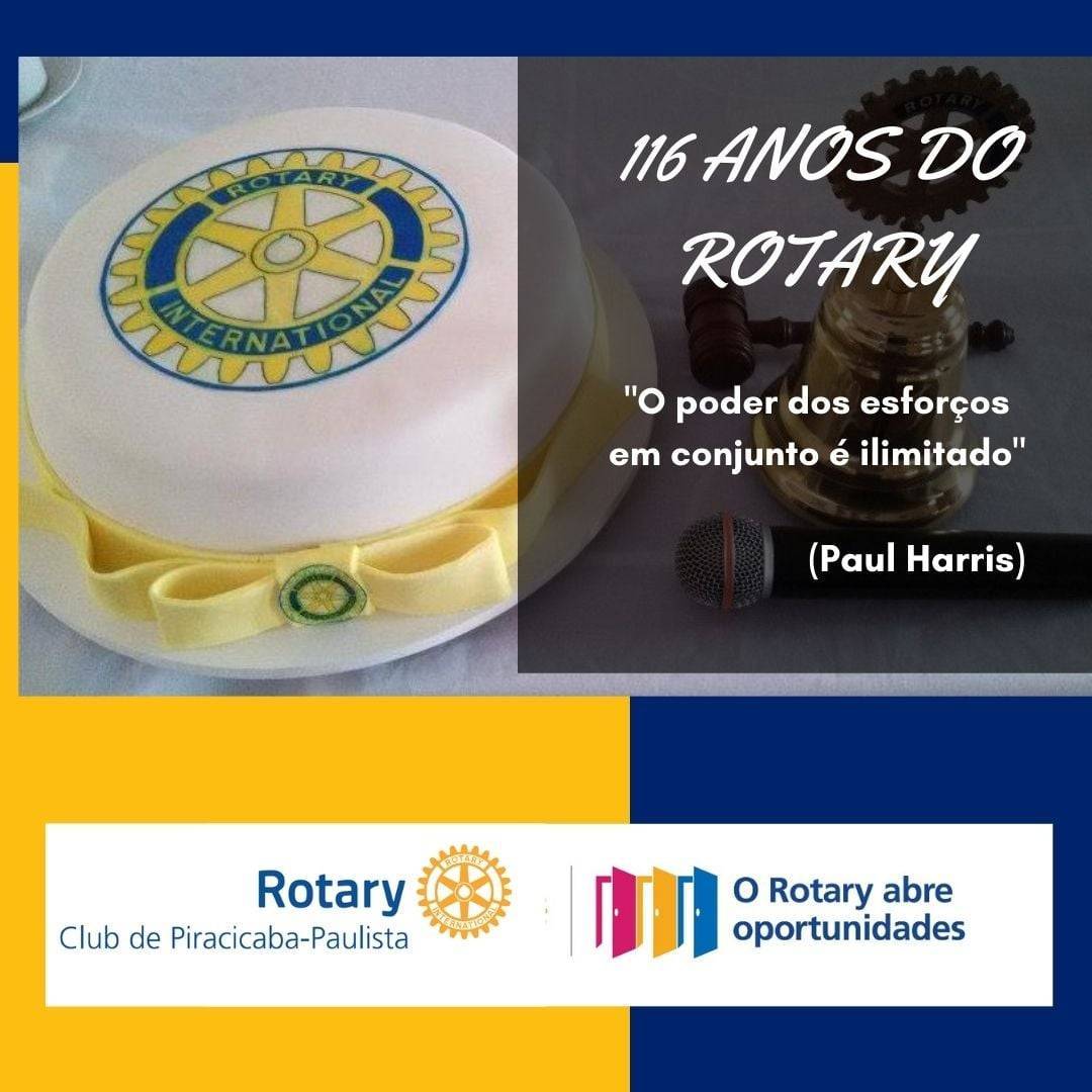 No dia de hoje, 23 de Fevereiro, o Rotary comemora 116 anos de fundação. Que o Rotary continue a crescer, apoiando as causas das comunidades locais e internacionais, levando esperança ao mundo. Viva ao Rotary e os Companheiros Rotarianos!!!  🤗🤗🤗 #rotary #rotarybrasil #rcpiracicabapaulista #piracicaba #sãopaulo #distrito4621