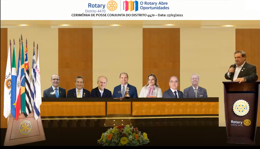 Gravação da 2º Cerimônia Conjunta de Posse de Novos Associados e Fundação de Clubes do Distrito 4470 - 27-03-2021