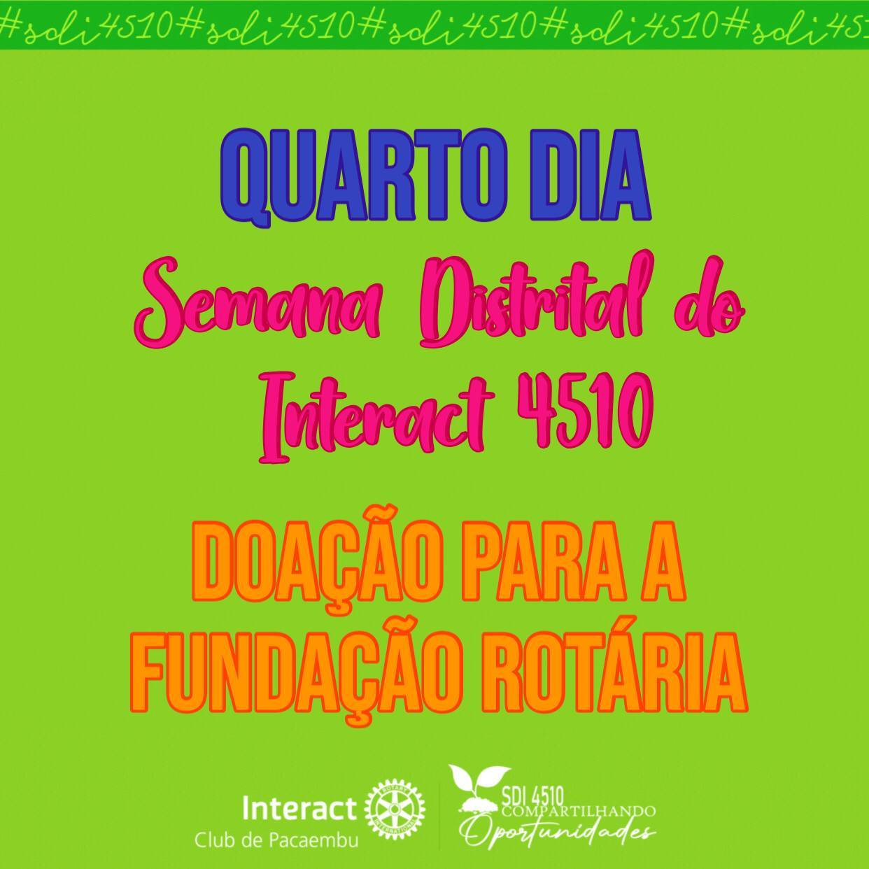 Acompanhe nossas postagens no Instagram (@interactpacaembu) e Facebook (Interact Club de Pacaembu)