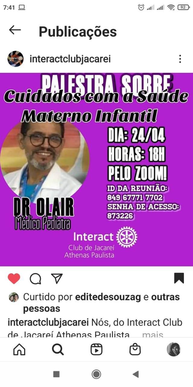 Palestra sobre cuidados com a saúde materno infantil