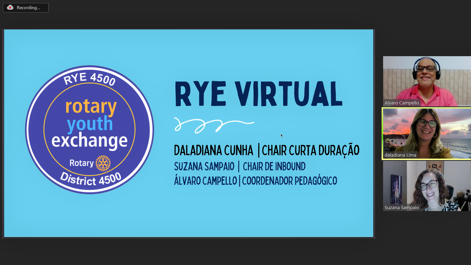 Reunião de divulgação do Programa de Intercâmbio Virtual do Rotary D 4500