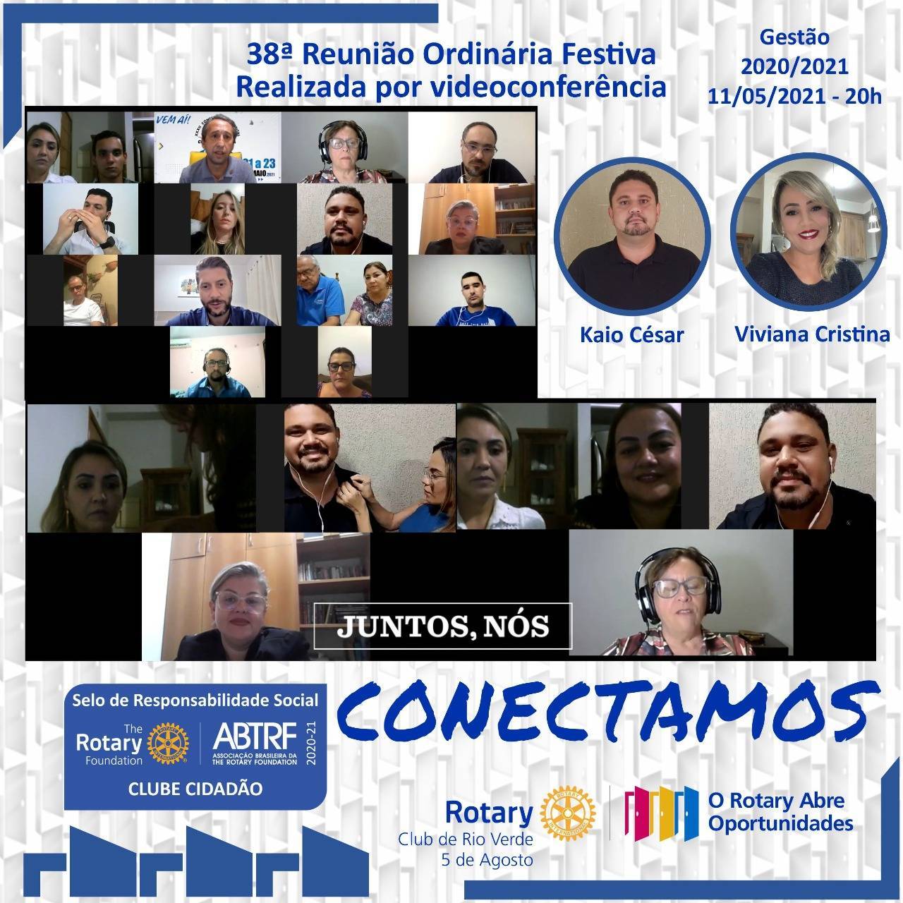 38ª REUNIÃO DO ROTARY 5 DE AGOSTO - ADMISSÃO DE DOIS NOVOS ASSOCIADOS