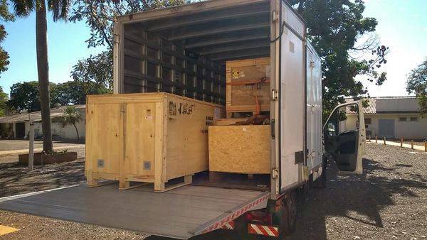 Aparelho RX sendo entregue no Hospital Regional de Ilha Solteira - SP