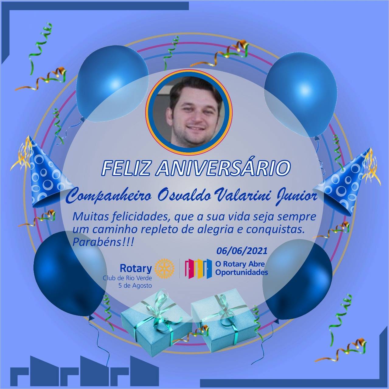 Parabéns Companheiro Osvaldo Valarini Junior