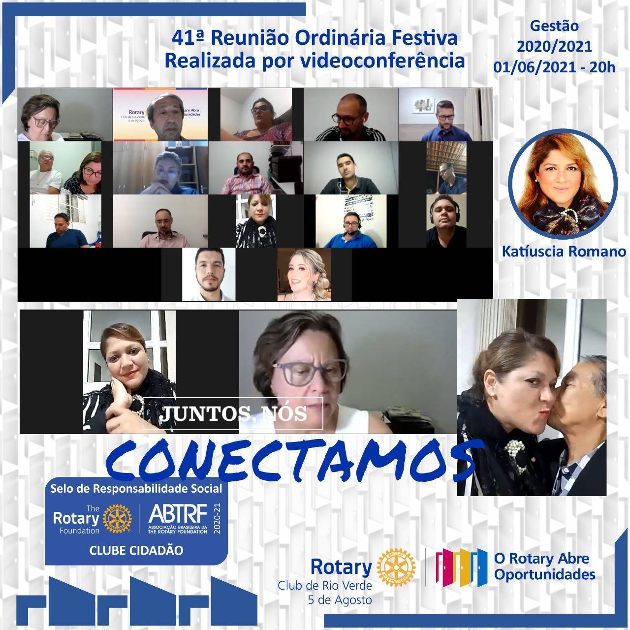 REUNIÃO FESTIVA DE ADMISSÃO DE NOVA ASSOCIADA AO ROTARY 5 DE AGOSTO - D. 4770