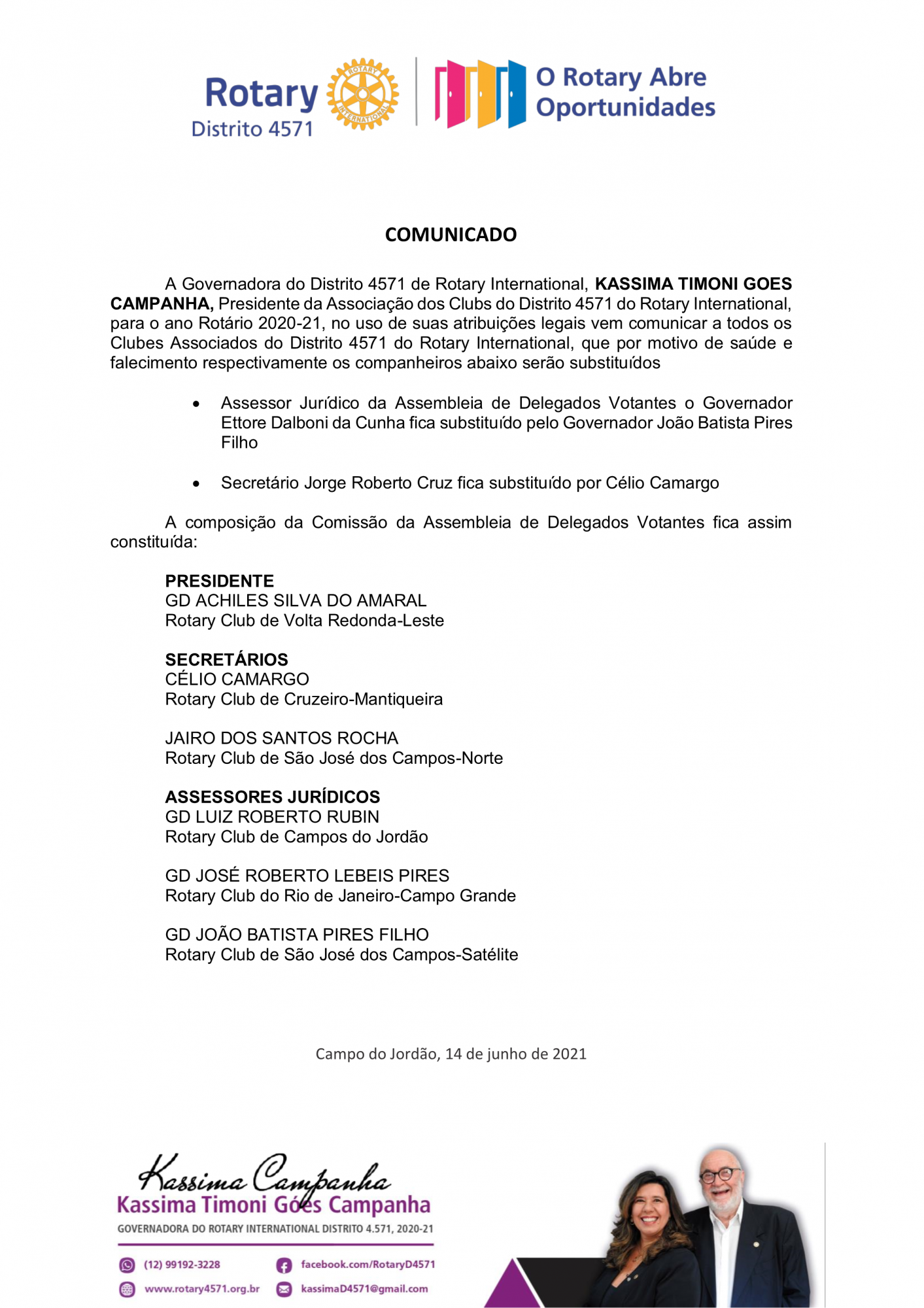 Comunicado da Assembleia de Delegados Votantes