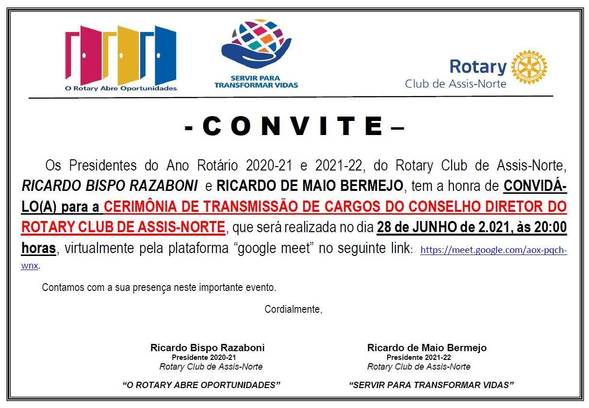 Transmissão cargos Conselho Diretor RC Assis-Norte 2021-22