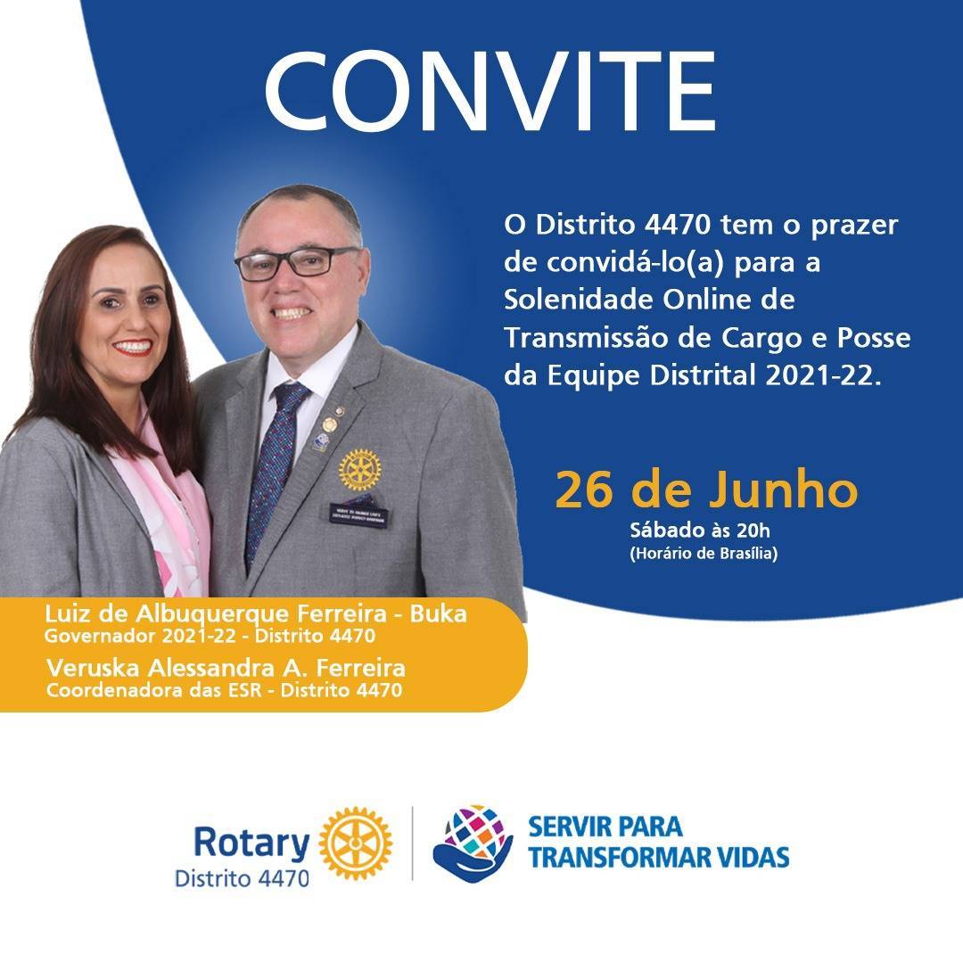 Convite para Solenidade de Transmissão de Cargo e Posse 2021-22