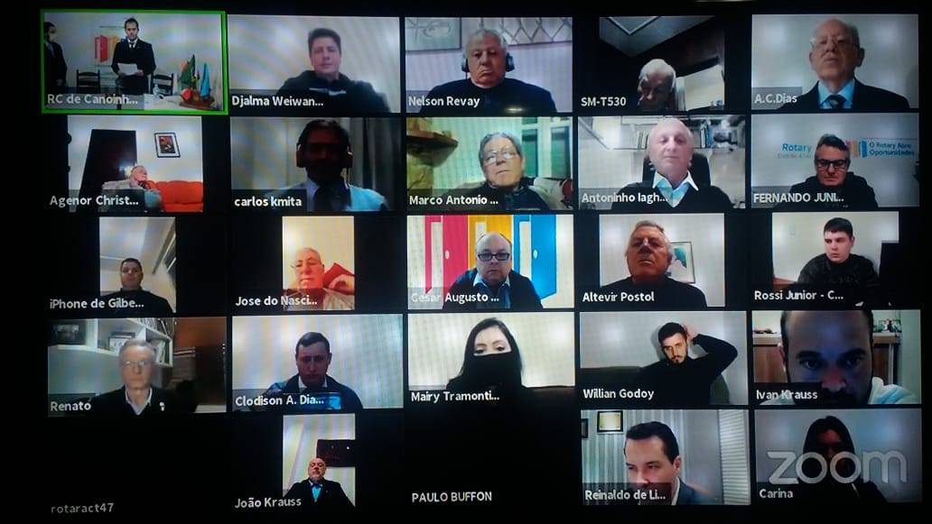 Imagem da reunião de posse on-line.