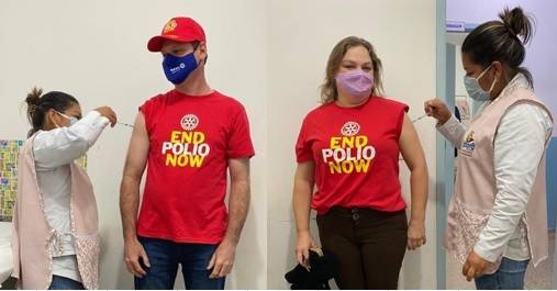 O governador Edilson Bigatão e a Coordenadora Milena estão na lista dos vacinado contra o Corona Vírus e apoiadores da campanha de vacinação End Polio Now !!!