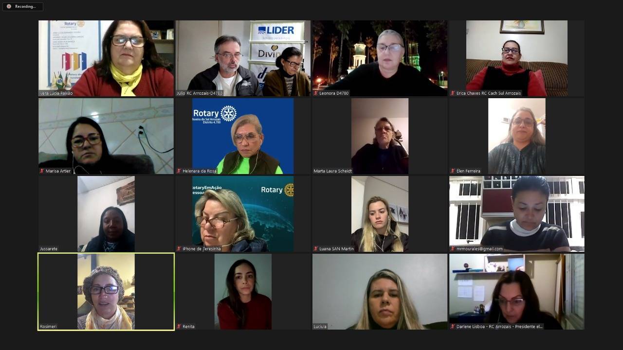 Reunião online do Rotary Club de Cachoeira do Sul Arrozais 