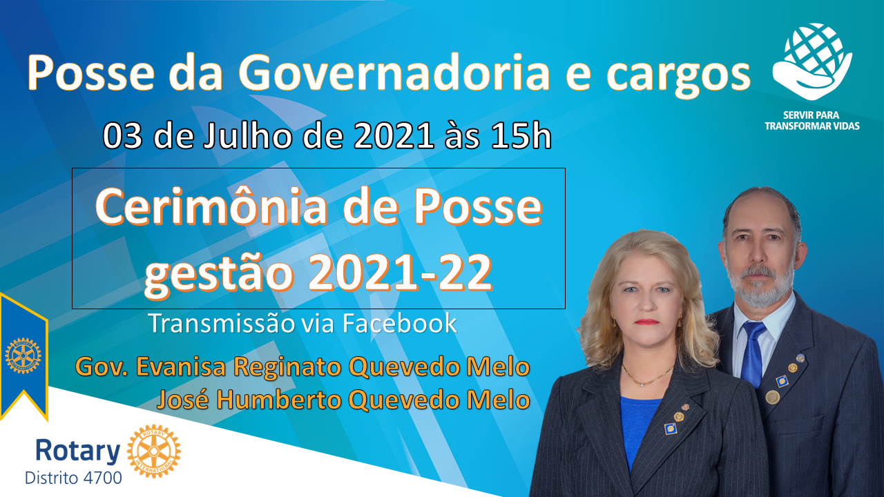 Convite Cerimônia de Posse da Gestão 2021-22 do Rotary Distrito 4700