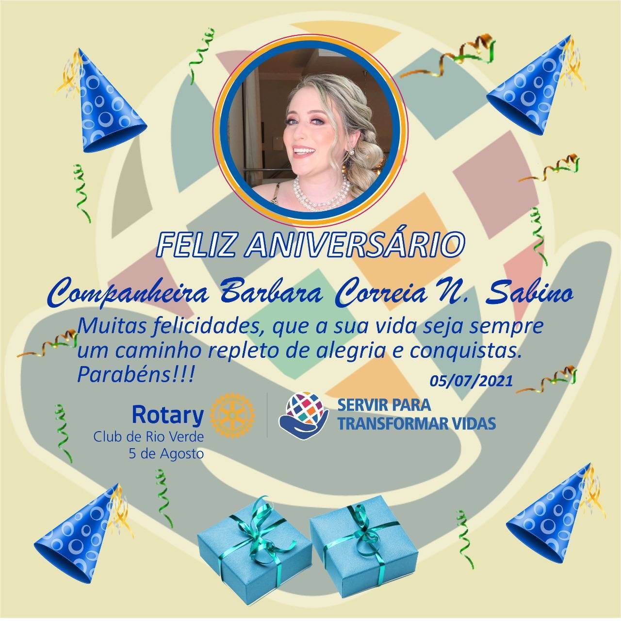 Aniversário da companheira Bárbara do Rotary 5 de Agosto !!!
