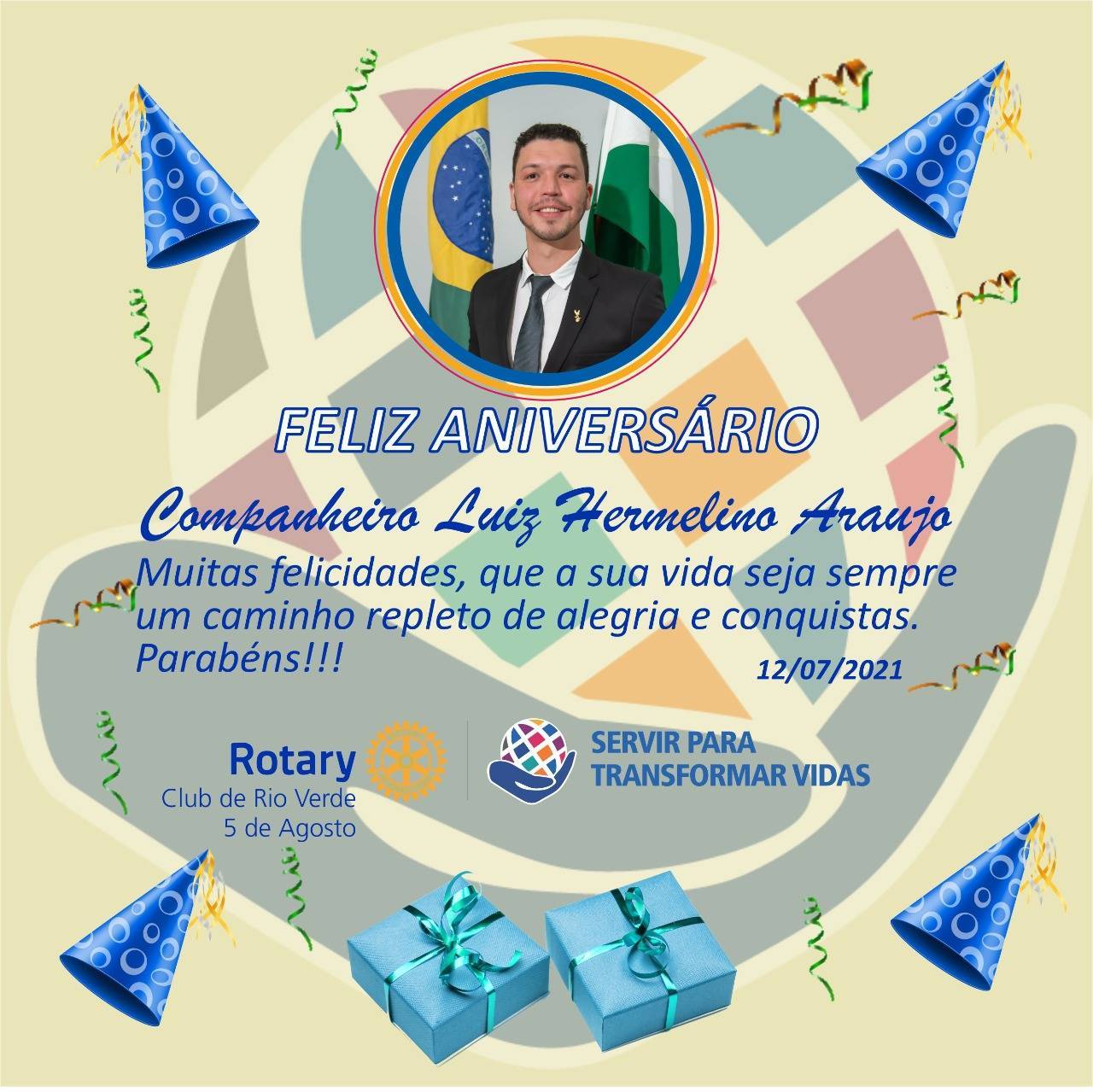 Atenção: Hoje é aniversário do presidente Luiz, nosso clube está em festa!!!