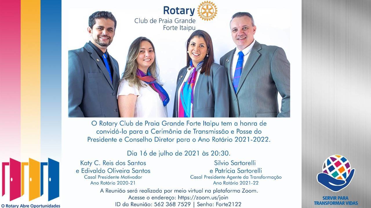 16/07/2021 as 20H30 - CERIMONIA VIRTUAL DE TRANSMISSÃO E POSSE 