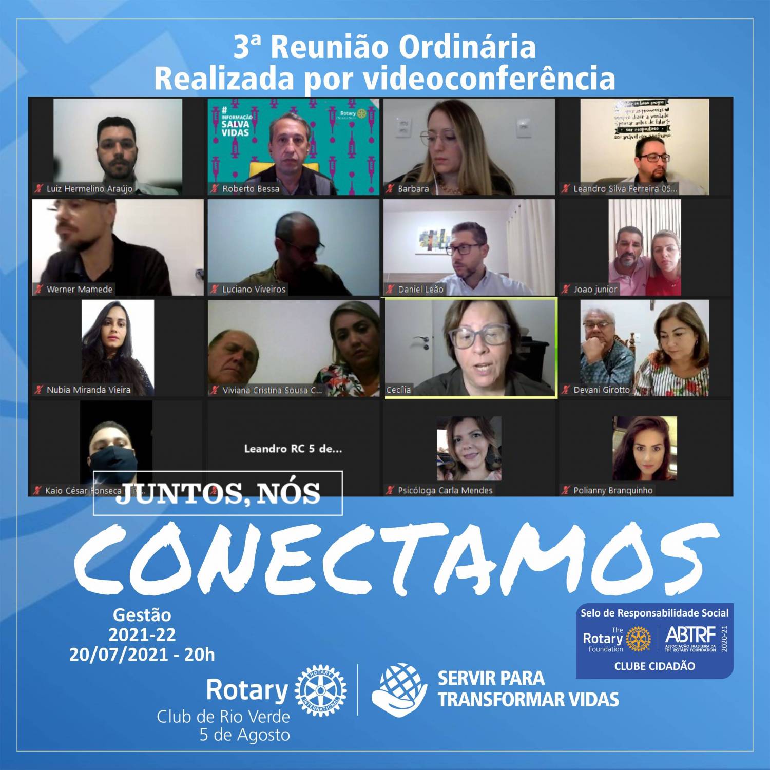 3ª REUNÃO ORDINÁRIA DO ROTARY 5 DE AGOSTO
