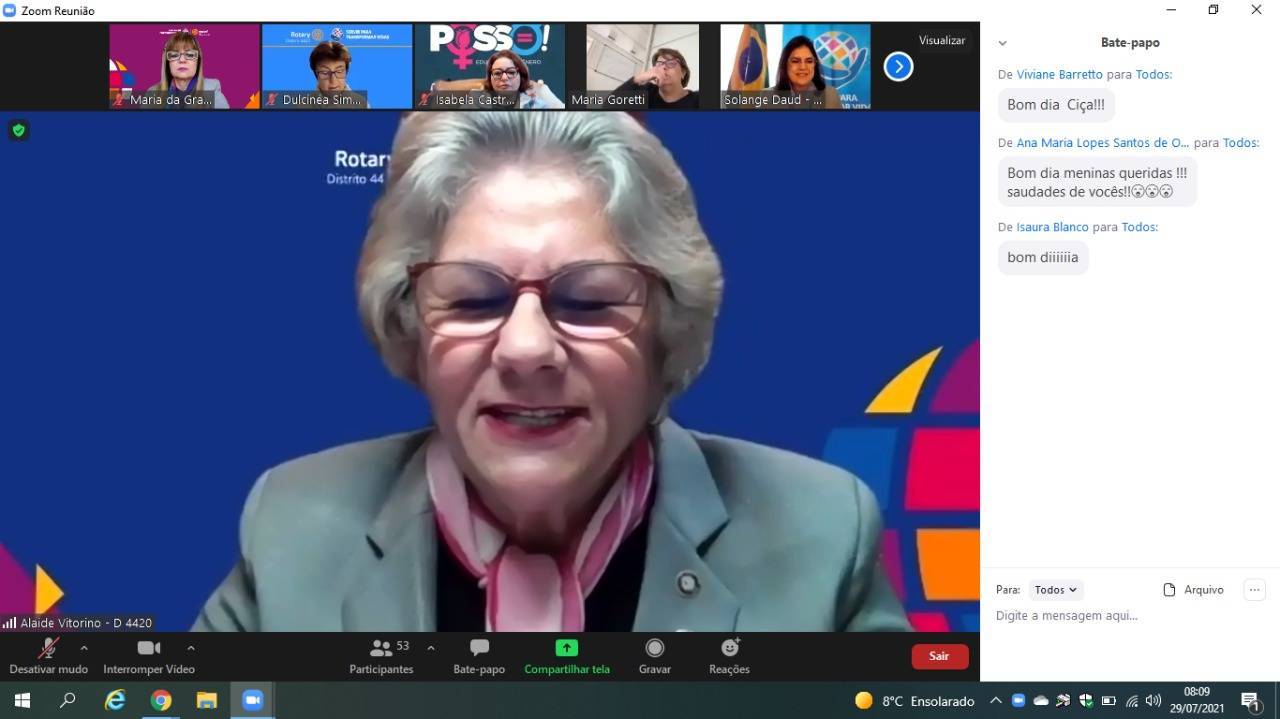 Governadora Alaíde Vitorino Distrito 4420 e Presidente do Rotary Club de Santos Boqueirão Solange Lilia Masi