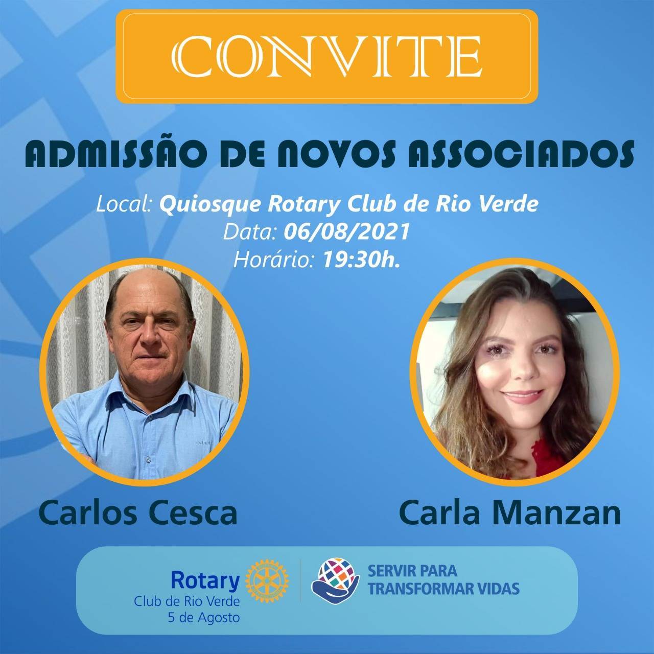 ROTARY 5 DE AGOSTO ADMITE MAIS DOIS NOVOS ASSOCIADOS