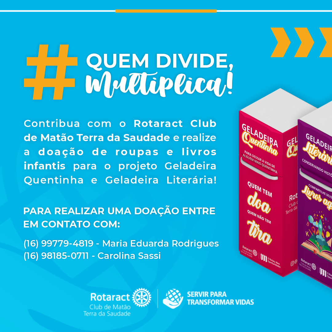 Template da postagem explicativa sobre o projeto Geladeiras Quentinhas e Literária