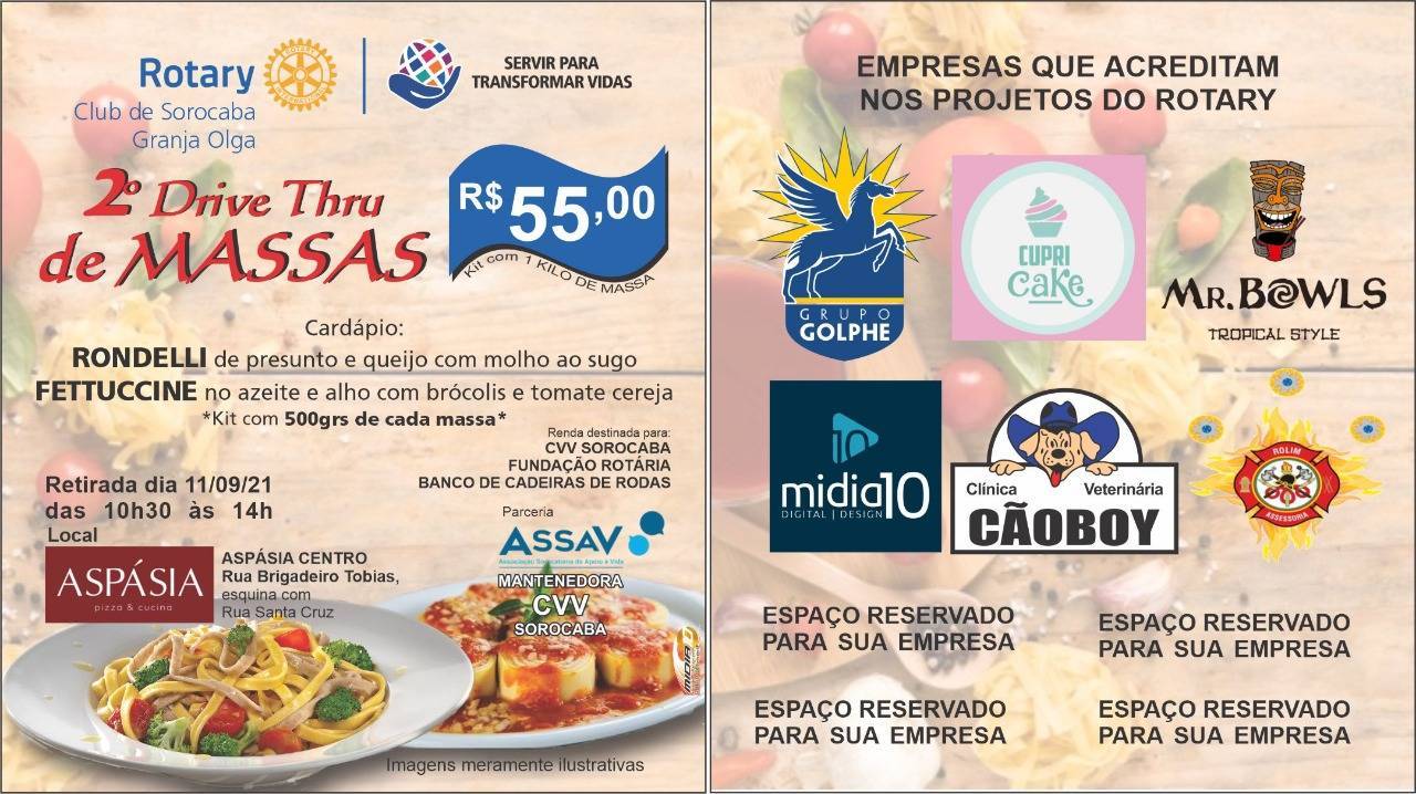 Evento de ARRECADAÇÃO - 2º Drive Thru de Massas