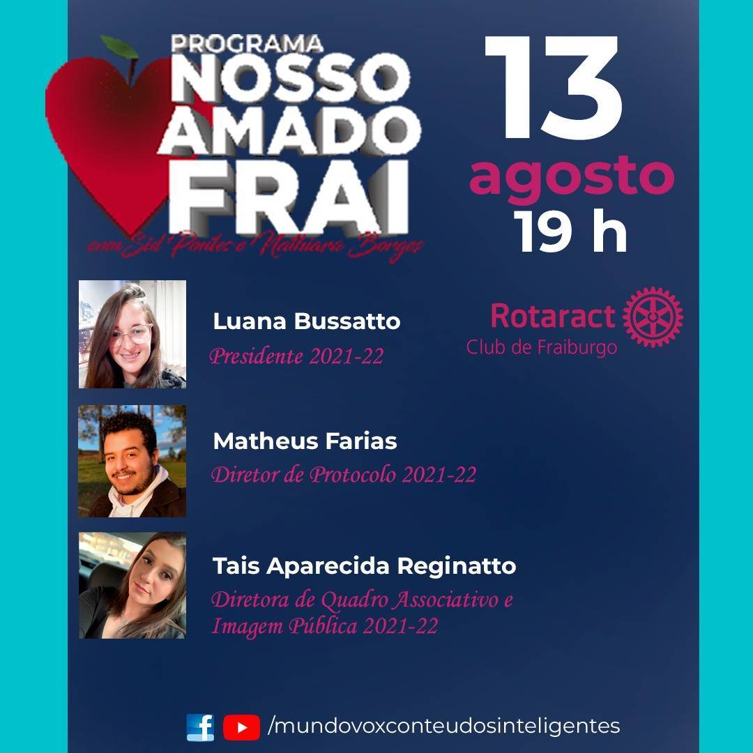 Banner de divulgação programa Nosso Amado Frai na Rádio Mundo Vox