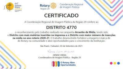 DISTRITO 4770 CAMPEÃO - Campanha Arrastão de Mídia 
