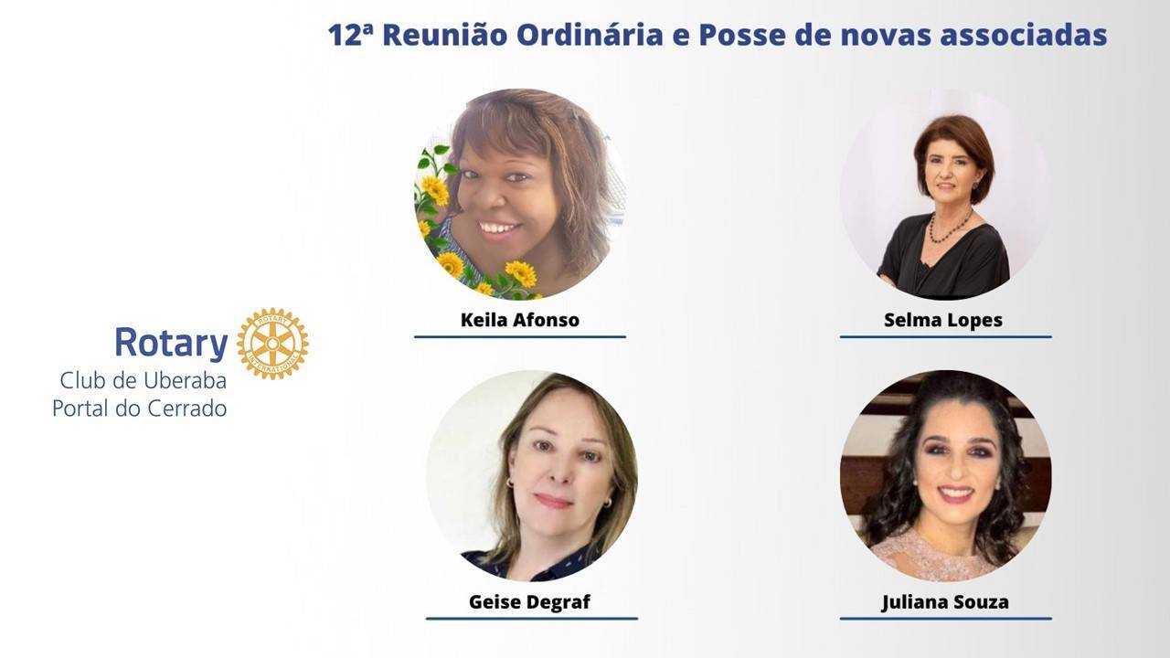 ROTARY CLUB DE UBERABA PORTAL DO CERRADO atende ROTARY INTERNATIONAL e cresce  com diversidade.