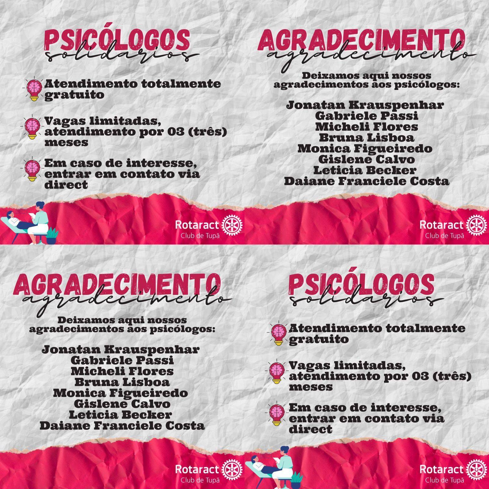 Instruções sobre a Campanha Psicólogos Solidários