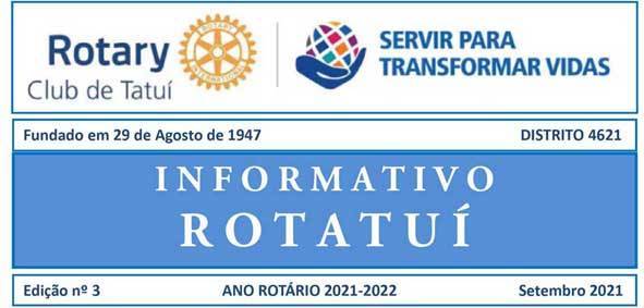 Informativo Rotatuí nº 3 - 2021-22 - setembro de 2021
