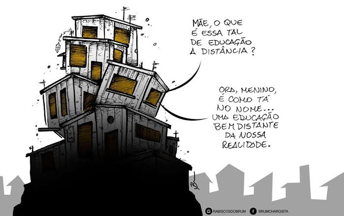 Ensino à distância - Rodrigo Brum (chargista)