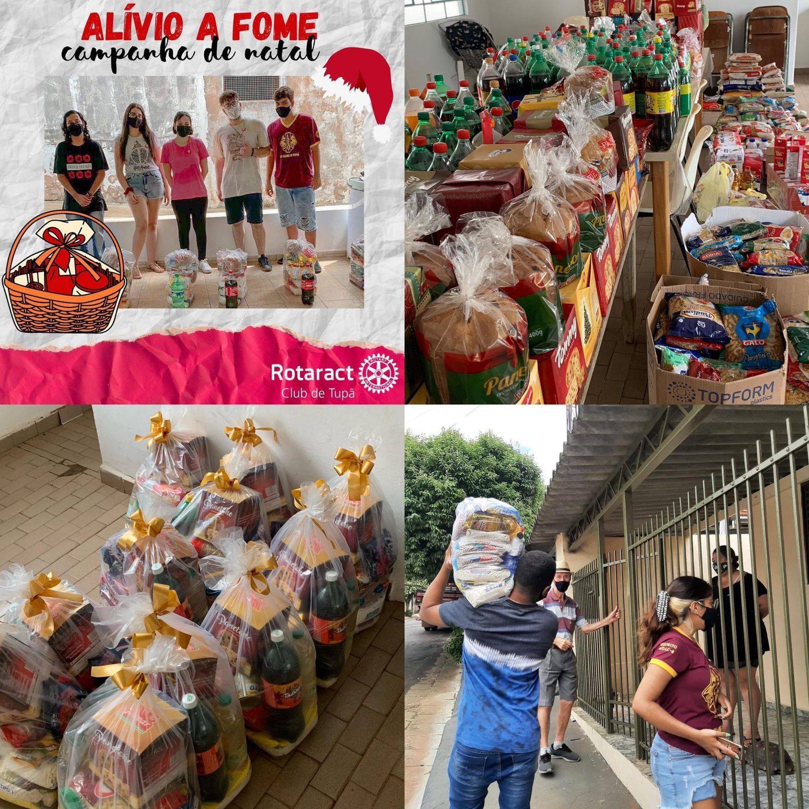 Doação de cestas básicas para o projeto Alívio a Fome.