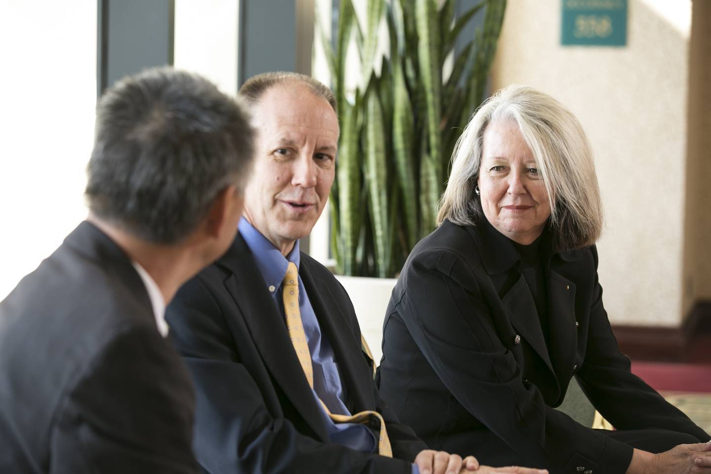 Rotarianos na Assembleia Internacional em San Diego, Califórnia, EUA, trocam ideias com companheiros de todo o mundo.