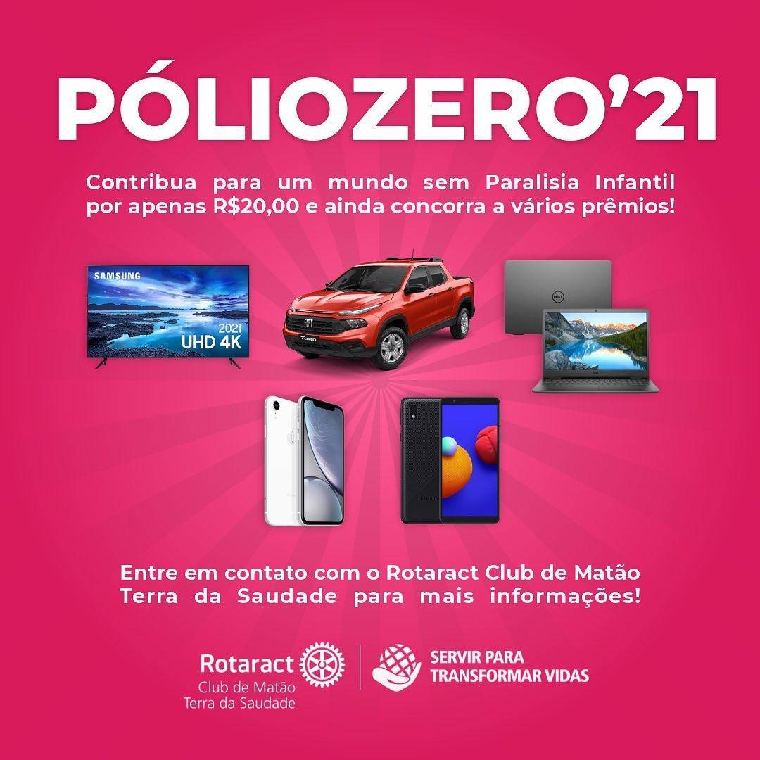 Na imagem em destaque há as informações sobre a campanha PÓLIO ZERO'21.