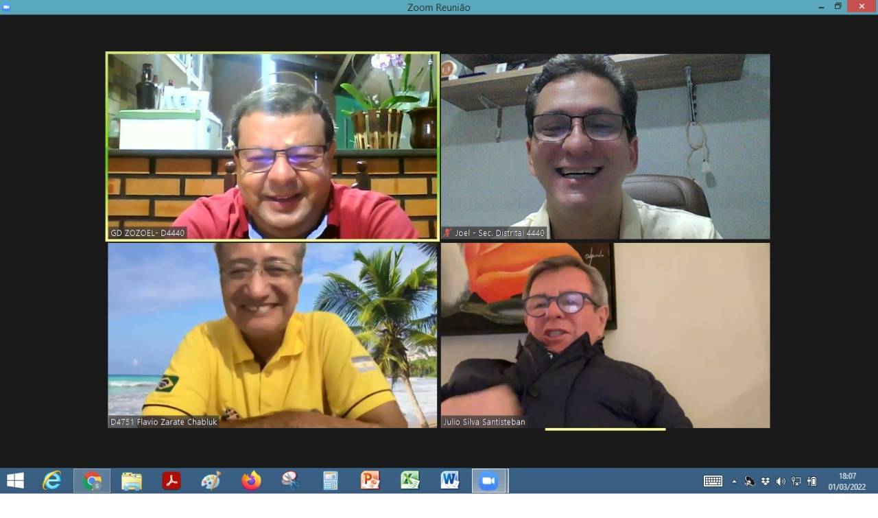 Reunião pelo zoom com Diretor Julio foi cercada de um importante debate sobre nosso Distrito.