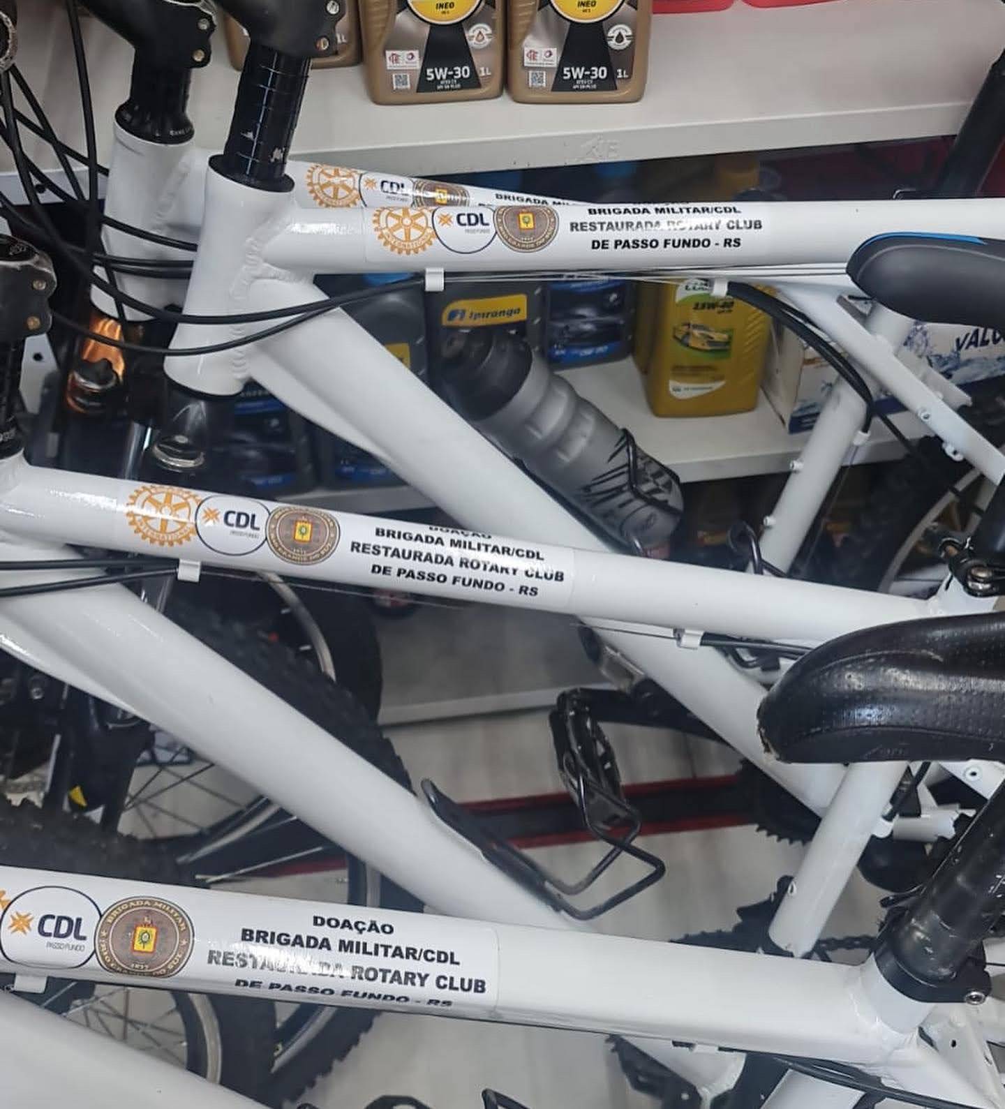 RC Passo Fundo restaura e doa biciletas recebidas da BM  para entidades assistenciais