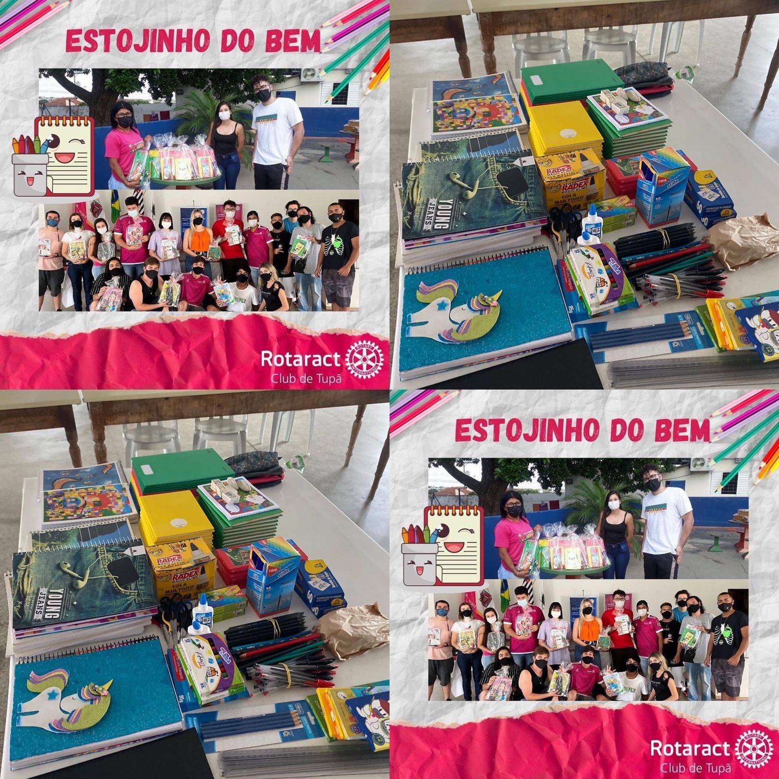 Entrega de materiais arrecadados