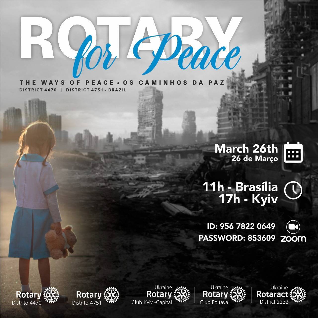 Gravação da Reunião " Rotary pela Paz " 26-03-2022